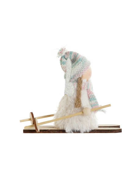 Décorations de Noël DKD Home Decor Blanc Gris Fée 12 x 8 x 10 cm (3 Unités)