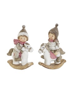 Décorations de Noël DKD Home Decor Multicouleur 8,8 x 4,8 x 12,5 cm (2 Unités)
