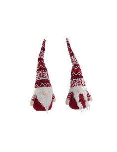 Décorations de Noël DKD Home Decor Blanc Rouge Gnome 16 x 11 x 42 cm (2 Unités)