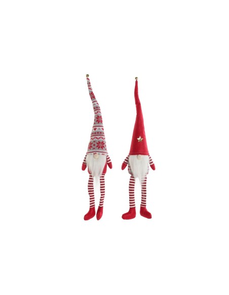 Décorations de Noël DKD Home Decor Blanc Rouge Gnome 10 x 7 x 57 cm (2 Unités)