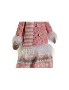 Décorations de Noël DKD Home Decor Blanc Marron Rose Renne 17 x 12 x 66 cm (2 Unités) 2