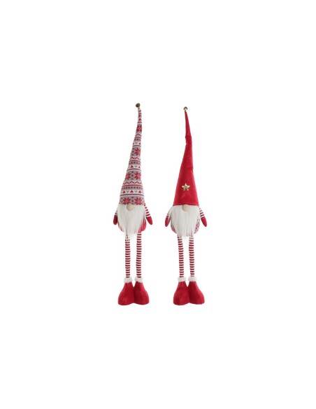 Décorations de Noël DKD Home Decor Blanc Rouge Gnome 14 X 11 X 73 cm (2 Unités)