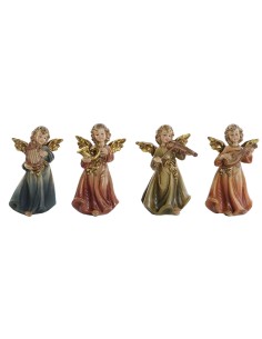 Décorations de Noël DKD Home Decor Multicouleur Ange 6 x 3,9 x 9,8 cm (4 Unités)