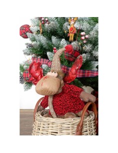 Décorations de Noël DKD Home Decor Rouge Gris Renne 27 x 19 x 32 cm (2 Unités) 2