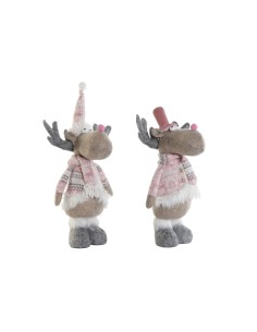 Décorations de Noël DKD Home Decor Multicouleur Renne 16,5 x 11,4 x 40,6 cm (2 Unités)