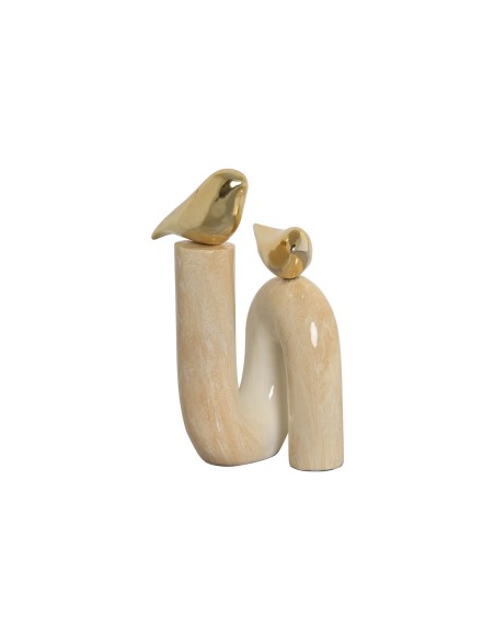 Figurine Décorative Home ESPRIT Doré Ivoire Oiseaux Romantique 19 x 11,5 x 27 cm