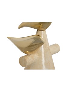 Figurine Décorative Home ESPRIT Doré Ivoire Oiseaux Romantique 16,5 x 14 x 27 cm 2