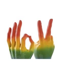 Figurine Décorative Home ESPRIT Multicouleur Main 16 x 10 x 36 cm (2 Unités) 2