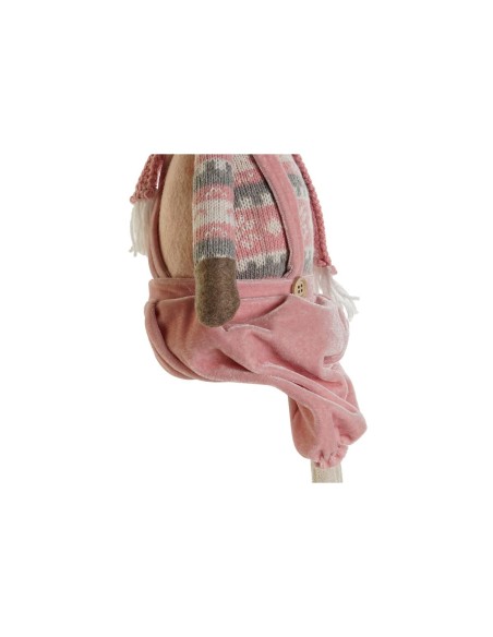 Décorations de Noël DKD Home Decor Blanc Marron Rose Renne 17 x 14 x 63,5 cm (2 Unités)