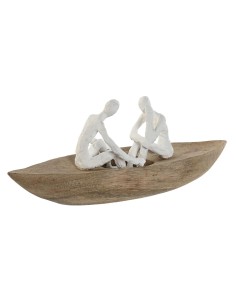 Figurine Décorative Home ESPRIT Blanc Naturel Bateau méditerranéen 42 x 14 x 16 cm
