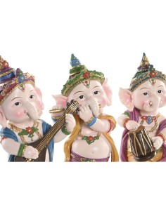Figurine Décorative Home ESPRIT Multicouleur Musicien Indien 9 x 9 x 20 cm (3 Unités) 2