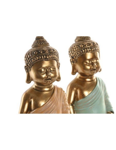 Figurine Décorative Home ESPRIT Vert Rose Buda Oriental 10 x 8 x 24 cm (2 Unités)