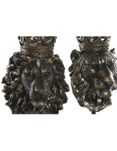 Figurine Décorative Home ESPRIT Brun foncé Lion Couronne 21 x 18 x 44 cm (2 Unités) 2
