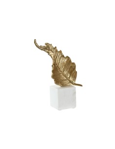 Figurine Décorative Home ESPRIT Blanc Doré Feuille d'une plante 20 x 7 x 22 cm