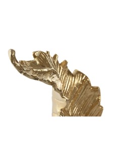 Figurine Décorative Home ESPRIT Blanc Doré Feuille d'une plante 20 x 7 x 22 cm 2