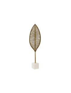 Figurine Décorative Home ESPRIT Blanc Doré Feuille d'une plante 19 x 7,5 x 62 cm
