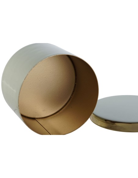 Boîte à bijoux DKD Home Decor Vert Corail Fer 13 x 13 x 9 cm (2 Pièces) (2 Unités)