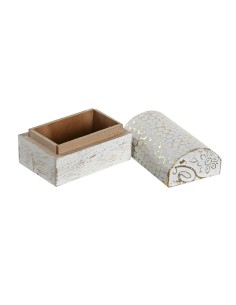 Boîte à bijoux DKD Home Decor Blanc Doré Aluminium Bois de manguier 7,5 x 5,3 x 5,3 cm (6 Unités) 2