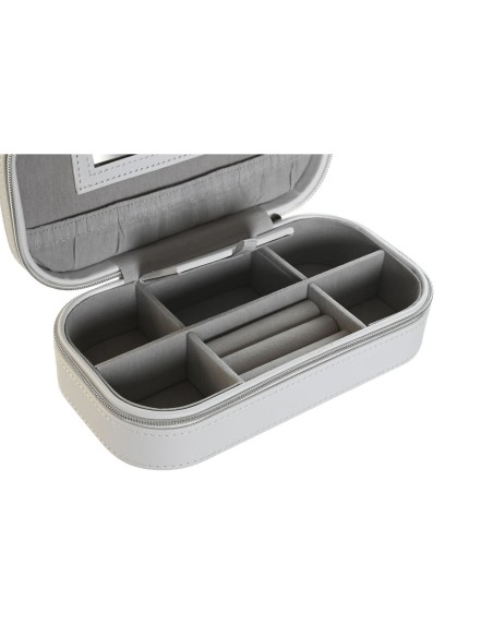 Boîte à bijoux DKD Home Decor Bleu Gris Camel Rose clair Polyuréthane Miroir 18,5 x 10 x 5 cm (2 Unités)