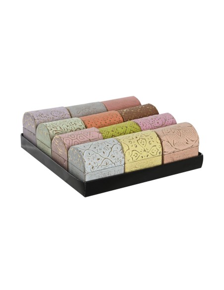 Boîte à bijoux DKD Home Decor Multicouleur Métal Bois de manguier 4 x 5 x 5 cm (12 Unités)