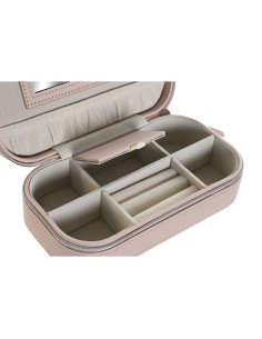 Boîte à bijoux DKD Home Decor Blanc Gris Lila Rose clair Polyuréthane Miroir 18,5 x 10 x 5 cm (2 Unités) 2