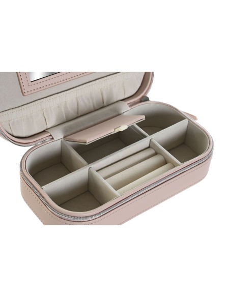 Boîte à bijoux DKD Home Decor Blanc Gris Lila Rose clair Polyuréthane Miroir 18,5 x 10 x 5 cm (2 Unités)