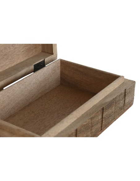 Boîte à bijoux Home ESPRIT Naturel Bois de manguier (2 Pièces)