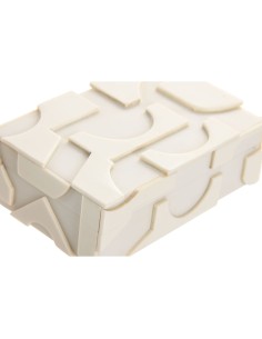 Boîte à bijoux Home ESPRIT Blanc Résine Os 18 x 13 x 7,5 cm (2 Pièces) 2