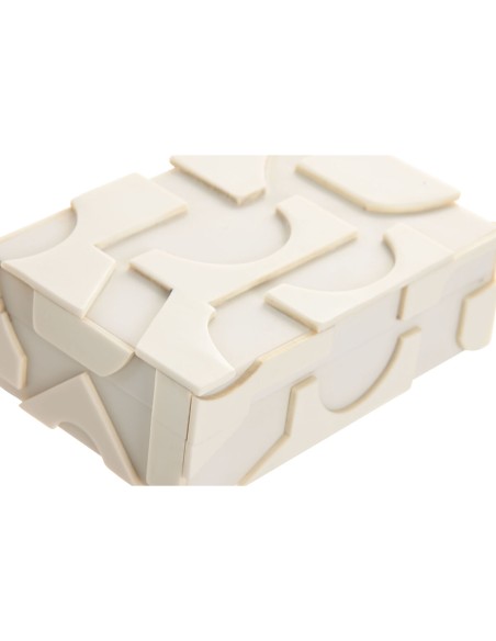 Boîte à bijoux Home ESPRIT Blanc Résine Os 18 x 13 x 7,5 cm (2 Pièces)