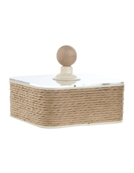 Boîte à bijoux Home ESPRIT Marron Clair Métal 16 x 16 x 11 cm (2 Pièces)