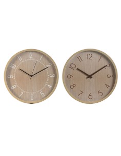 Horloge Murale Home ESPRIT Naturel PVC 40 x 4 x 40 cm (2 Unités)