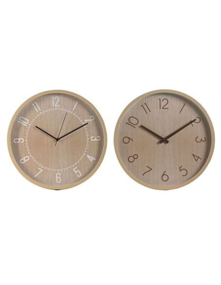 Horloge Murale Home ESPRIT Naturel PVC 40 x 4 x 40 cm (2 Unités)