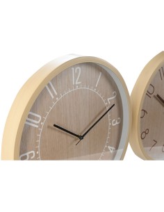 Horloge Murale Home ESPRIT Naturel PVC 40 x 4 x 40 cm (2 Unités) 2
