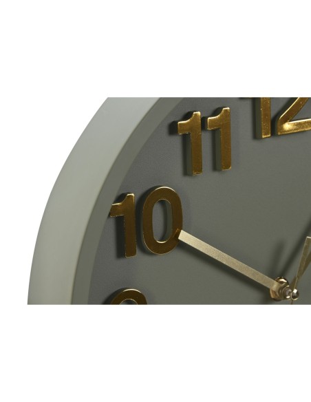 Horloge Murale Home ESPRIT Vert Gris PVC Urbaine 30 x 4 x 30 cm (2 Unités)