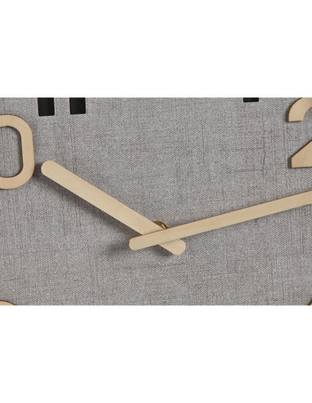 Horloge Murale Home ESPRIT Gris Naturel Bois MDF 30 x 5 x 30 cm (2 Unités)