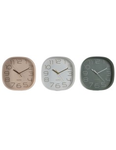Horloge Murale Home ESPRIT Blanc Vert PVC 28,5 x 5 x 28,5 cm (3 Unités)