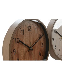 Horloge Murale Home ESPRIT Marron Naturel PVC Bois 30 x 4 x 30 cm (2 Unités) 2