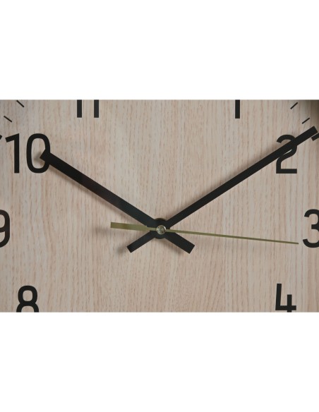 Horloge Murale Home ESPRIT Marron Naturel PVC Bois 30 x 4 x 30 cm (2 Unités)