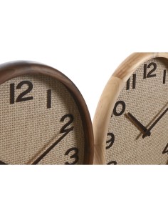 Horloge Murale Home ESPRIT Marron Naturel Bois Rotin 40 x 5 x 40 cm (2 Unités) 2