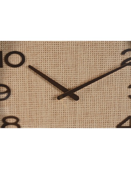 Horloge Murale Home ESPRIT Marron Naturel Bois Rotin 40 x 5 x 40 cm (2 Unités)