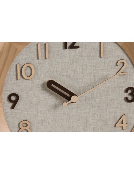 Horloge Murale Home ESPRIT Beige Naturel Bois 30 x 5 x 30 cm (2 Unités)