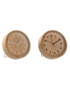Horloge de table Home ESPRIT Naturel (2 Unités)