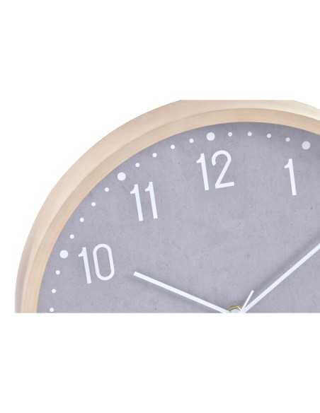 Horloge Murale Home ESPRIT Beige Gris PVC 30 x 4 x 30 cm (2 Unités)