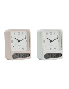 Horloge de table Home ESPRIT Blanc (2 Unités)