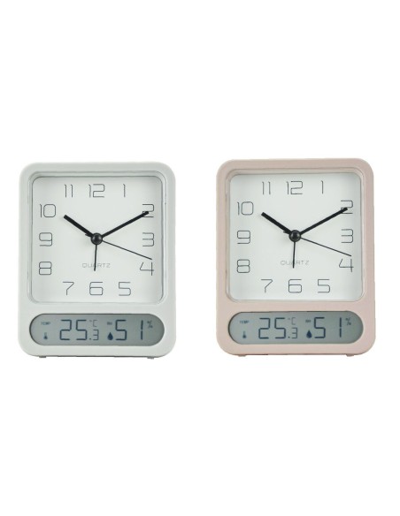 Horloge de table Home ESPRIT Blanc (2 Unités)