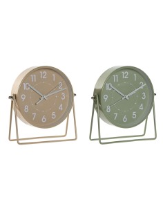 Horloge de table Home ESPRIT Beige (2 Unités)