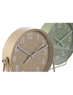 Horloge de table Home ESPRIT Beige (2 Unités) 2