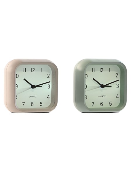 Horloge de table Home ESPRIT Rose Menthe (2 Unités)