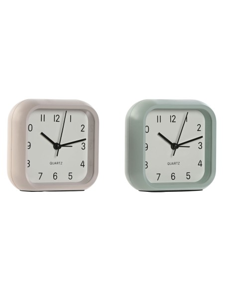 Horloge de table Home ESPRIT Rose Menthe (2 Unités)