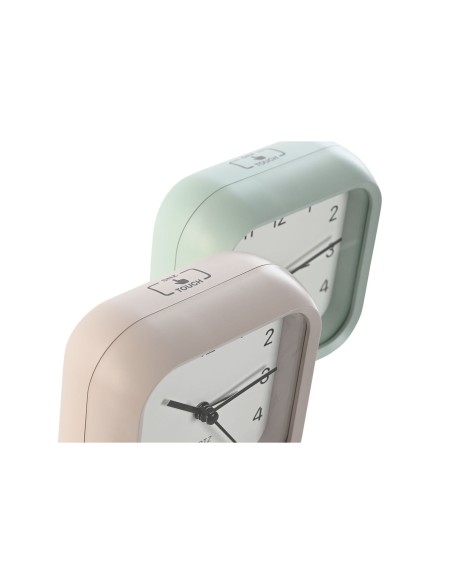 Horloge de table Home ESPRIT Rose Menthe (2 Unités)
